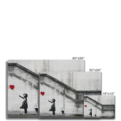 Girl And Heart Balloon Canvas Print