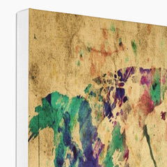 Colourful Vintage World Map Canvas Print