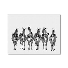 Line Of Zebras Canvas Print