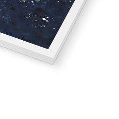 Navy Hearts Splatter Framed Print