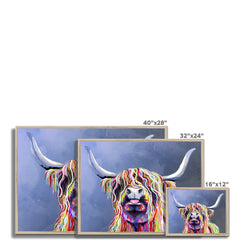 Multicolour Highland Cow Framed Print