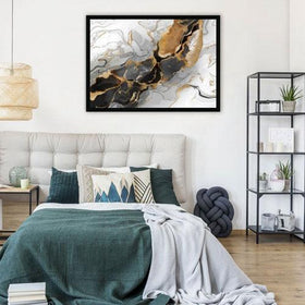 Grey Marble Landscape Framed Print
