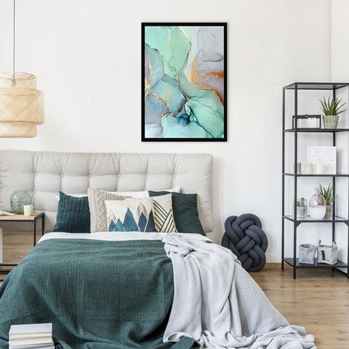 Mint Green Abstract Framed Print