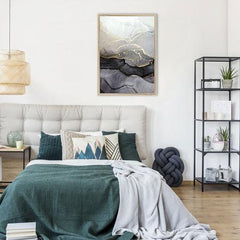 Charcoal Marble Abstract Framed Print