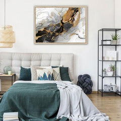 Grey Marble Landscape Framed Print