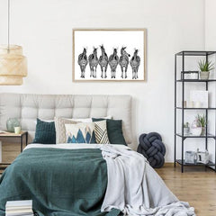 Line Of Zebras Framed Print