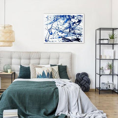 Blue Paint Spatter Framed Print