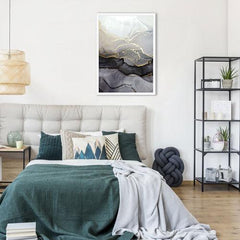Charcoal Marble Abstract Framed Print