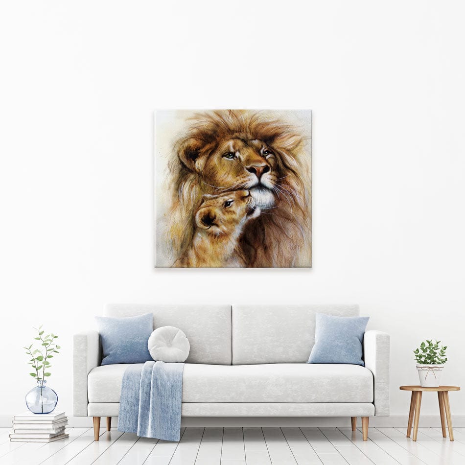 A Lions Love Canvas Print wall art product Jozef Klopacka / Shutterstock