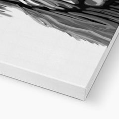 Monochrome Highland Cow Canvas Print