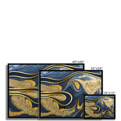 Navy Marble Framed Print