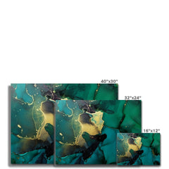 Dark Green Marble Canvas Print