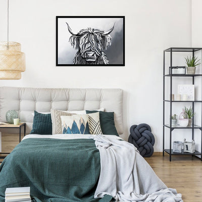 Abstract Highland Cow Framed Print