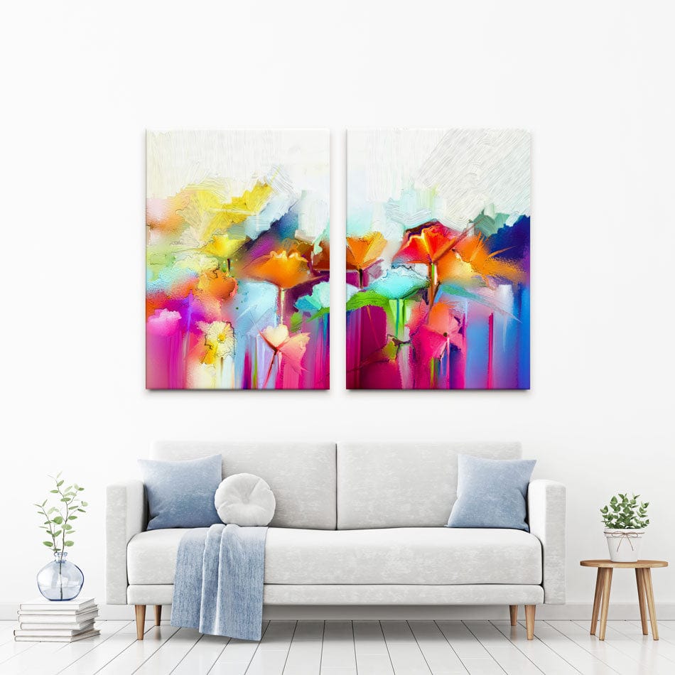 Abstract Flowers Duo Canvas Print wall art product pluie_r / Shutterstock