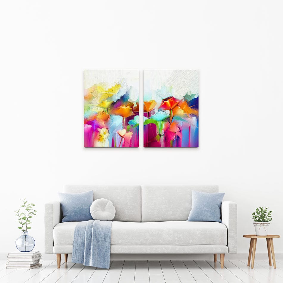 Abstract Flowers Duo Canvas Print wall art product pluie_r / Shutterstock
