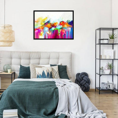 Abstract Flowers Framed Print