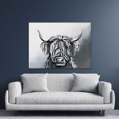 Abstract Highland Cow Canvas Print