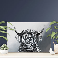 Abstract Highland Cow Canvas Print