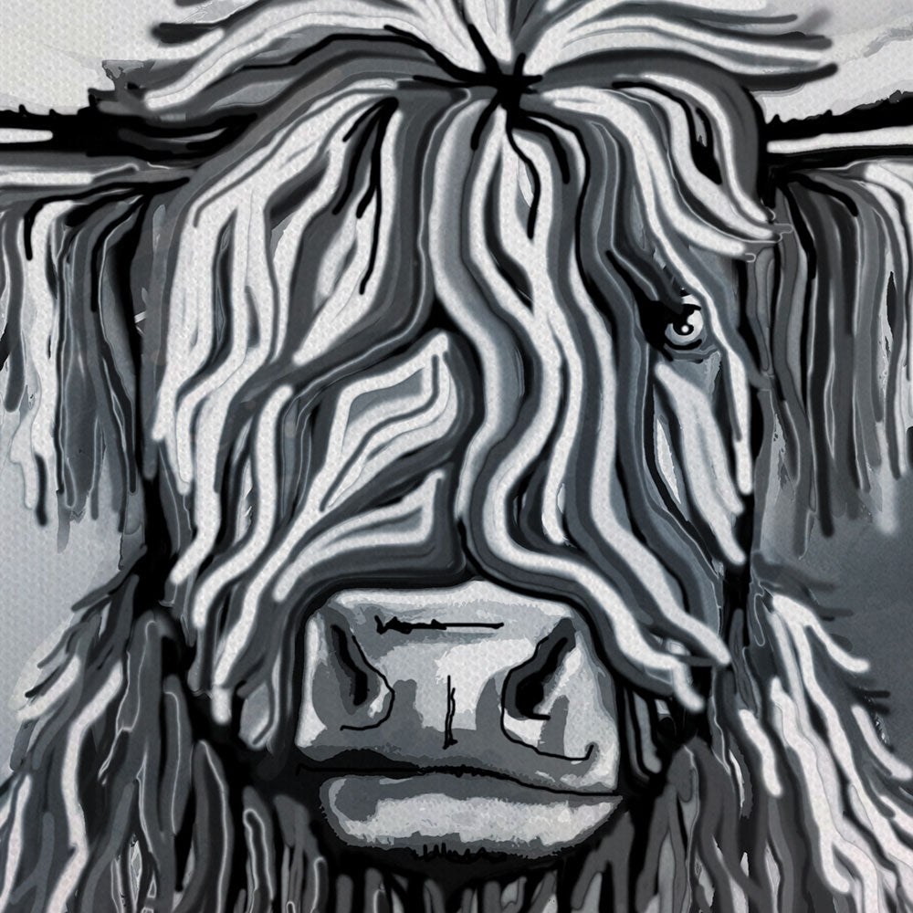 Abstract Highland Cow Canvas Print