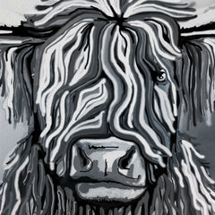 Abstract Highland Cow Canvas Print