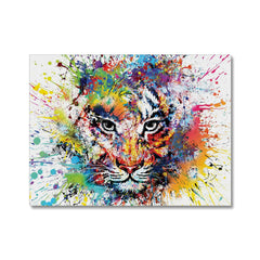 Multicoloured Tiger Paint Splash Canvas Print