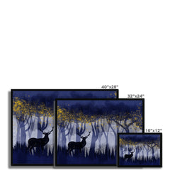 Blue Stag Forest Framed Print