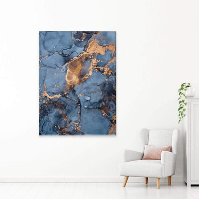 Blue And Bronze Marble Canvas Print