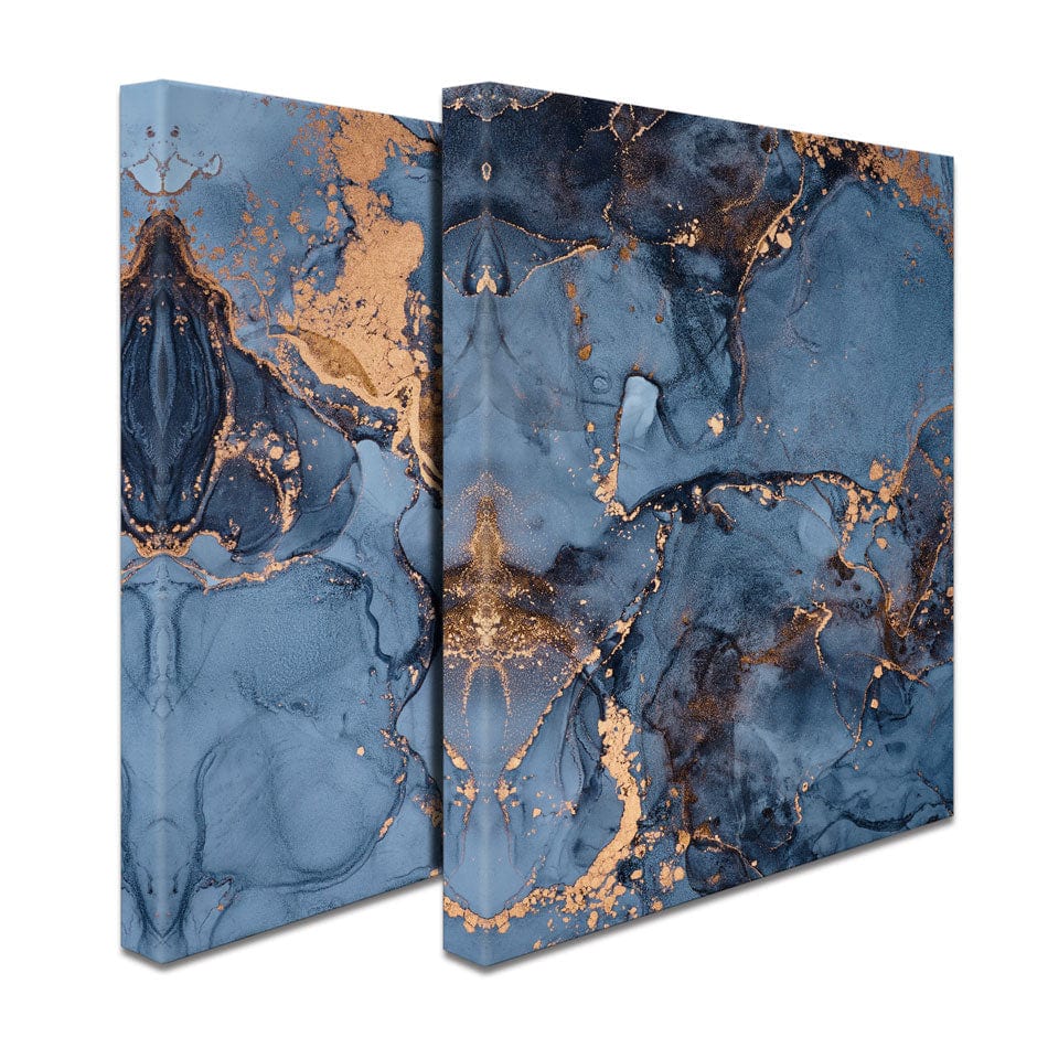 Blue And Bronze Marble Duo Canvas Print wall art product djero.adlibeshe yahoo.com / Shutterstock