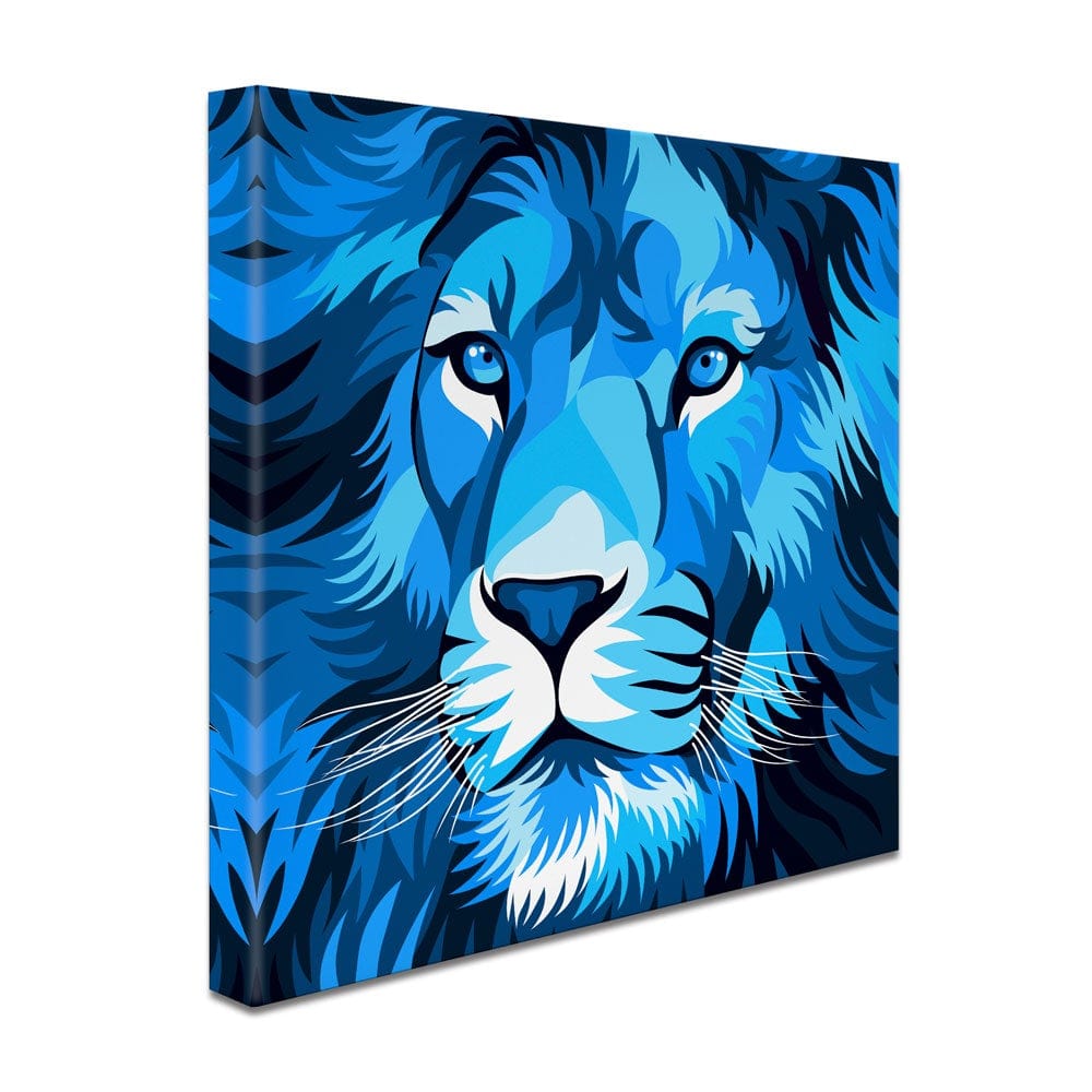 Blue Lion Square Canvas Print wall art product cholikhamka / Shutterstock