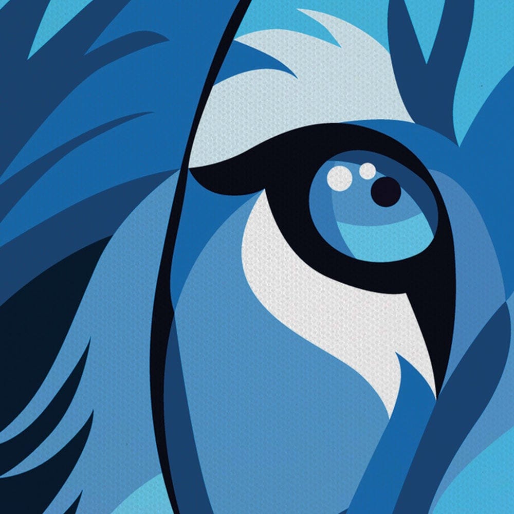 Blue Lion Square Canvas Print wall art product cholikhamka / Shutterstock