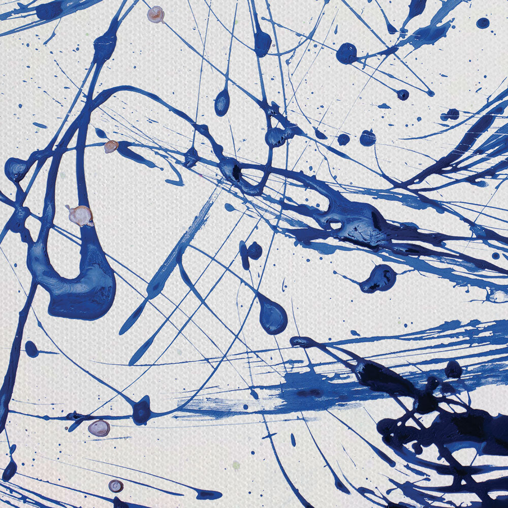 Blue Paint Spatter Canvas Print