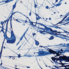 Blue Paint Spatter Canvas Print