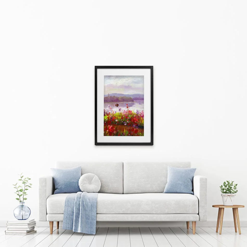Boat On A Lake Framed Art Print wall art product Artone Graphica / Shutterstock