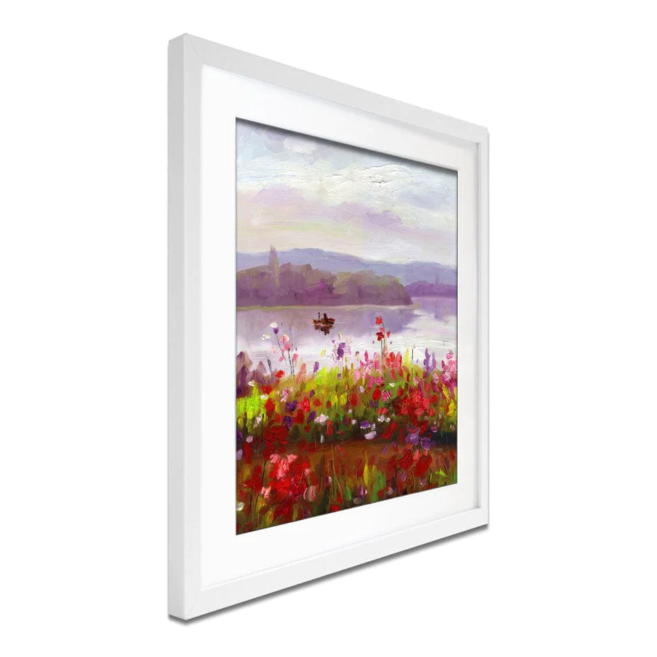 Boat On A Lake Framed Art Print wall art product Artone Graphica / Shutterstock