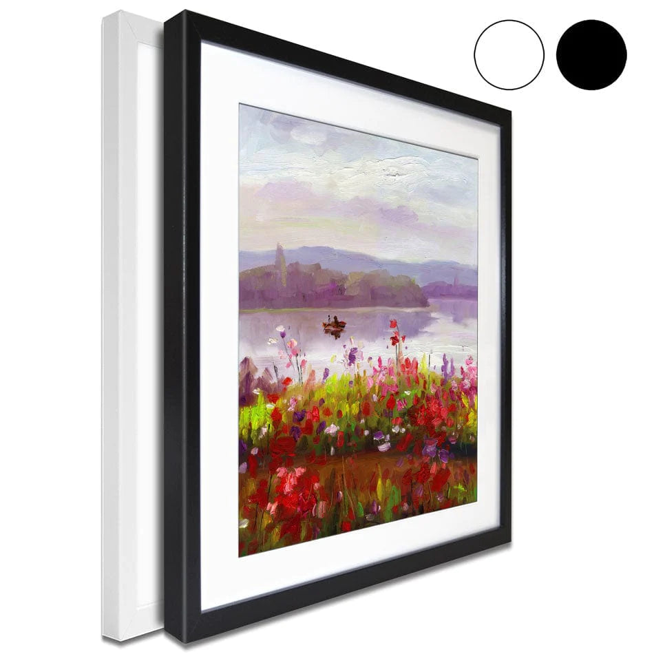 Boat On A Lake Framed Art Print wall art product Artone Graphica / Shutterstock