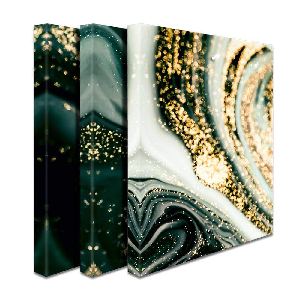 Bottle Green Marble Trio Canvas Print wall art product CARACOLLA / Shutterstock