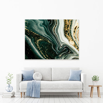 Bottle Green Marble Canvas Print