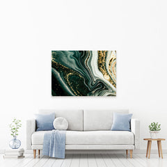 Bottle Green Marble Canvas Print