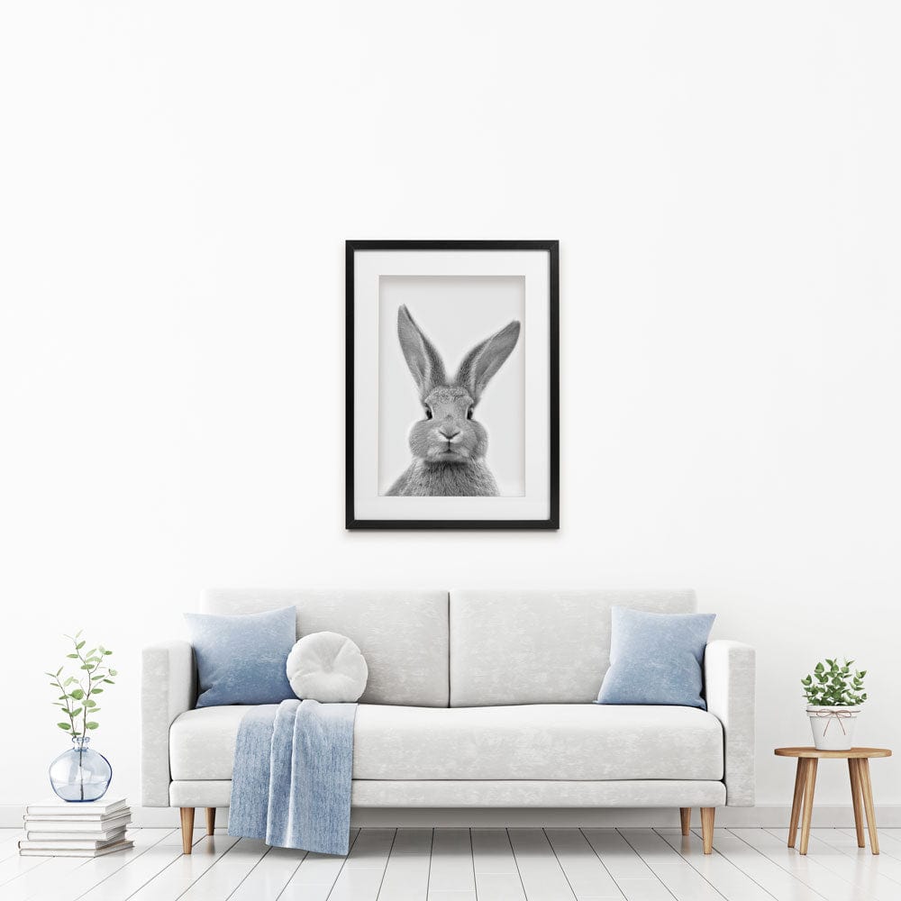 Bunny Rabbit Portrait Framed Art Print wall art product Art Print Shop