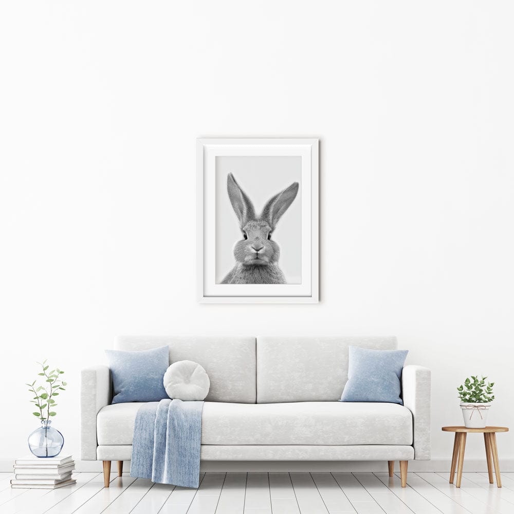 Bunny Rabbit Portrait Framed Art Print wall art product Art Print Shop