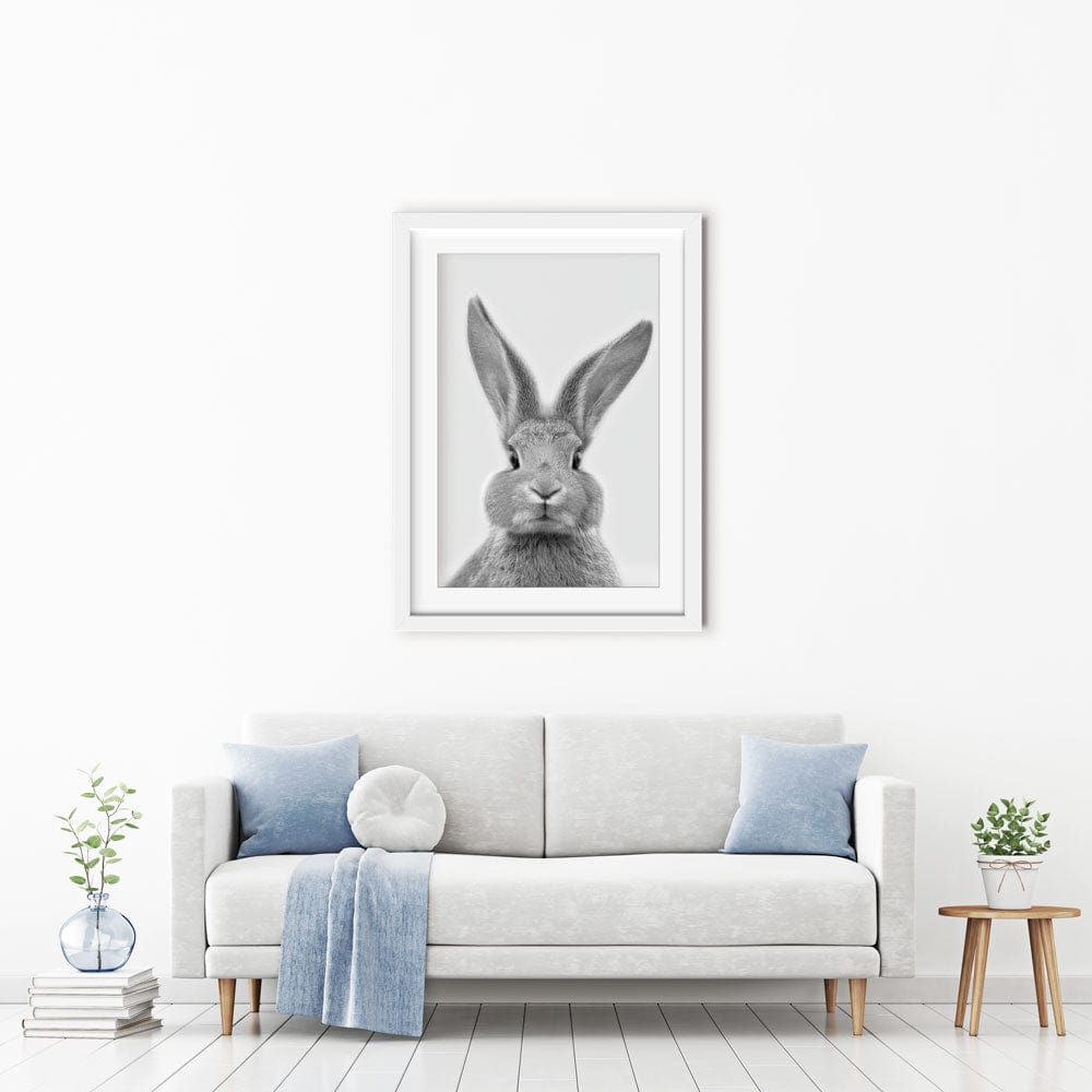 Bunny Rabbit Portrait Framed Art Print wall art product Art Print Shop
