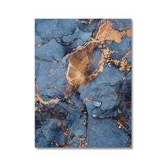 Blue And Bronze Marble Canvas Print