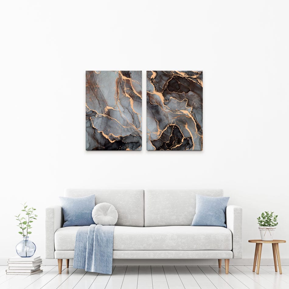 Charcoal Marble Duo Canvas Print wall art product djero.adlibeshe / Shutterstock