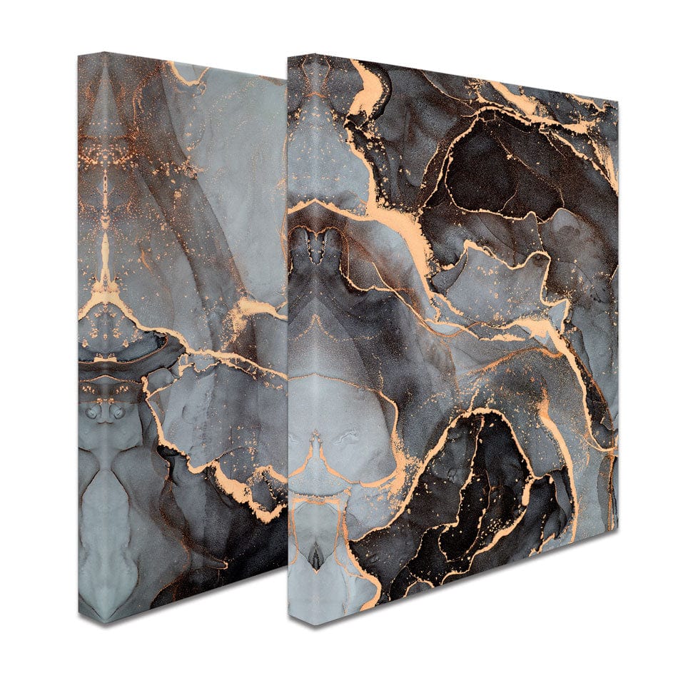 Charcoal Marble Duo Canvas Print wall art product djero.adlibeshe / Shutterstock
