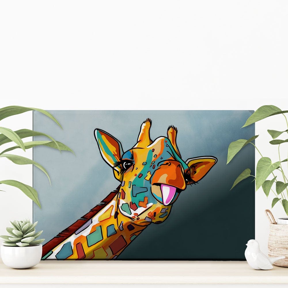 Cheeky Giraffe Canvas Print wall art product Art Print Shop