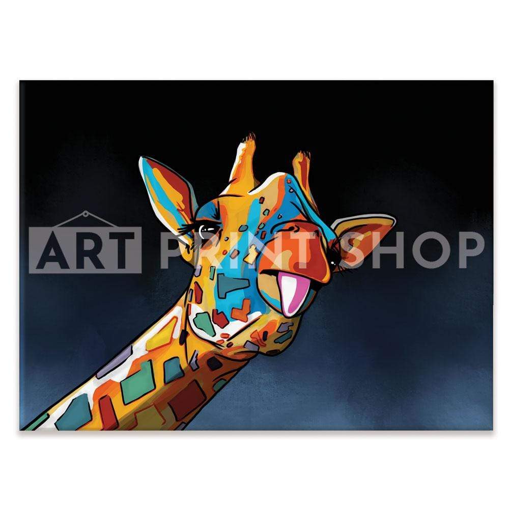 Cheeky Multicoloured Giraffe Canvas Print wall art product Independent