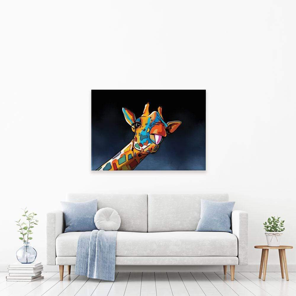 Cheeky Multicoloured Giraffe Canvas Print wall art product Independent