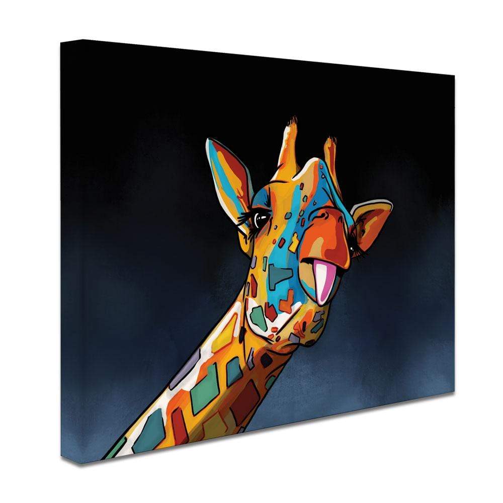 Cheeky Multicoloured Giraffe Canvas Print wall art product Independent