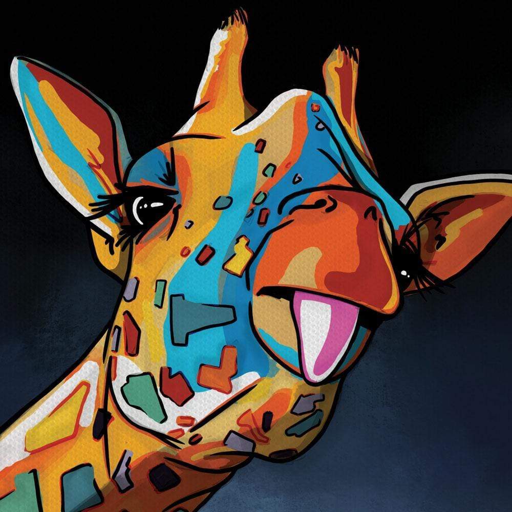 Cheeky Multicoloured Giraffe Canvas Print wall art product Independent