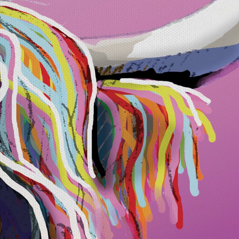 Cheeky Pink Highland Cow Canvas Print wall art product Independent